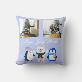 愛の喜び平和ポーラベアペンギン2写真 クッション