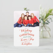 愛の喜び笑いクリスマスフォトフラットカード シーズンカード (スタンド正面)