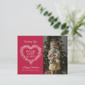 愛の喜び赤いヤドリギのハート写真クリスマス (スタンド正面)