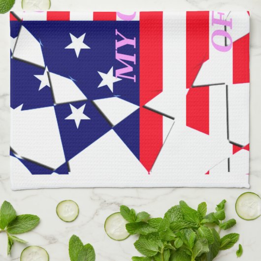 愛の国を愛するアメリカのスター キッチンタオル (折り畳み)