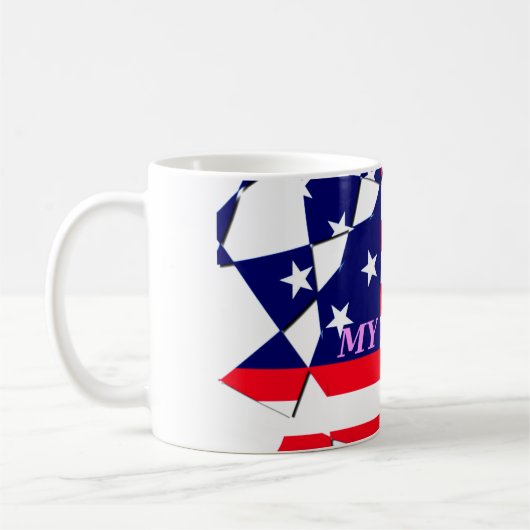 愛の国を愛するアメリカのスター コーヒーマグカップ (左)