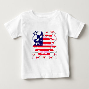愛の国を愛するアメリカのスター ベビーTシャツ