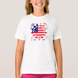 愛の国を愛するアメリカのスター Tシャツ