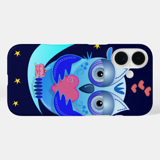 愛の場合の可愛い漫画フクロウ Case-Mate iPhoneケース (裏面 (横))