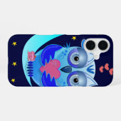 愛の場合の可愛い漫画フクロウ iPhone 16ケース (裏面横)