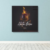 愛の壁の芸術と装飾を憎む キャンバスプリント (インサイチュ (ウッドフロア))