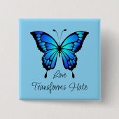 愛の変換ヘイト蝶ボタン 缶バッジ (正面)