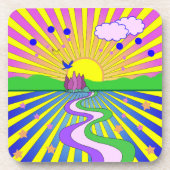 愛の夏60代カラフル70代 コースター (正面)