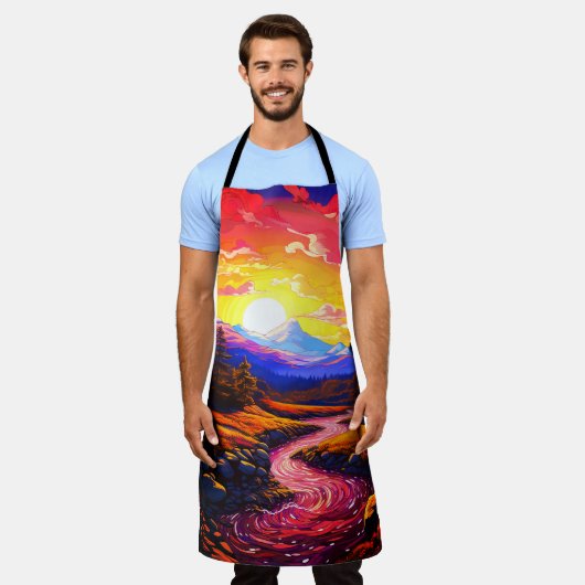 愛の夕日 エプロン (着用した状態)