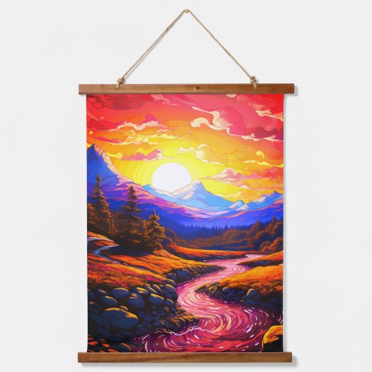 愛の夕日 吊り下げ型タペストリー (正面)