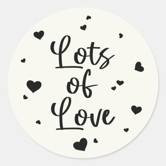 愛の多いバレンタインデークラシックラウンド ラウンドシール (正面)