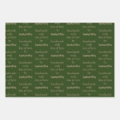 愛の多い手作り金ゴールドホワイトブラックグリーン ラッピングペーパーシート (正面3)