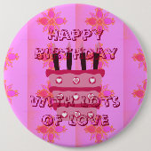 愛の多い素晴らしいハッピーバースデー 缶バッジ (正面)