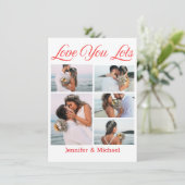 愛の多い、5枚の写真コラージュバレンタインデー赤 シーズンカード (スタンド正面)