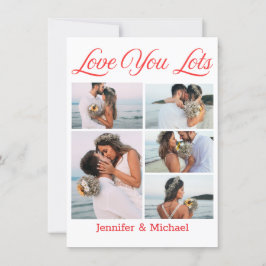 愛の多い、5枚の写真コラージュバレンタインデー赤 シーズンカード