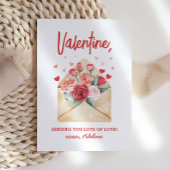 愛の多くを送るバレンタインデーフローラ ノートカード