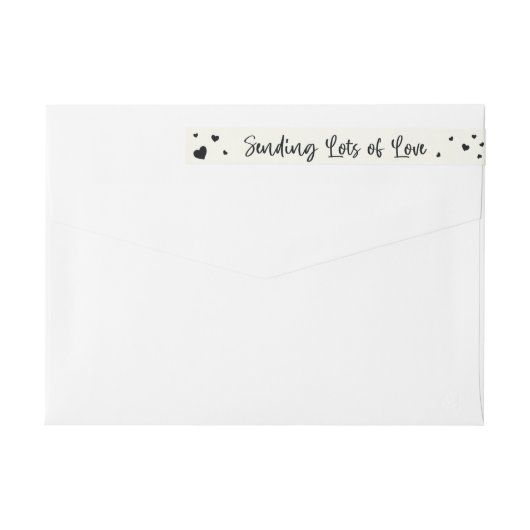 愛の多くを送る+ハート差出人住所 ラップアラウンドラベル (裏面)