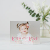 愛の多く編集可能な色バレンタインデーのはがき ポストカード (スタンド正面)