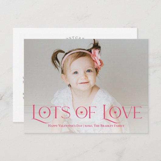 愛の多く編集可能な色バレンタインデーのはがき ポストカード (正面/裏面)