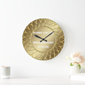 愛の大きな時計の黄金の優雅さの記念日 ラージ壁時計 (ホーム)