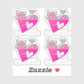 愛の大豆キャンドルで作られた素敵なピンクのハートグレー シール (シート)