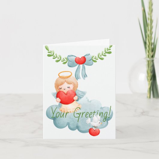 愛の天使を作るクリスマス シーズンカード (正面)
