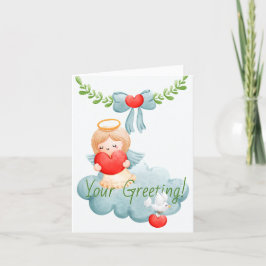 愛の天使を作るクリスマス シーズンカード