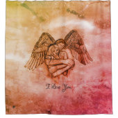 愛の天使エロス、私はあなたを愛 シャワーカーテン (正面)