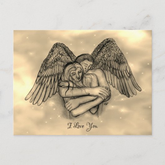 愛の天使エロス、私はあなたを愛 ポストカード (正面)