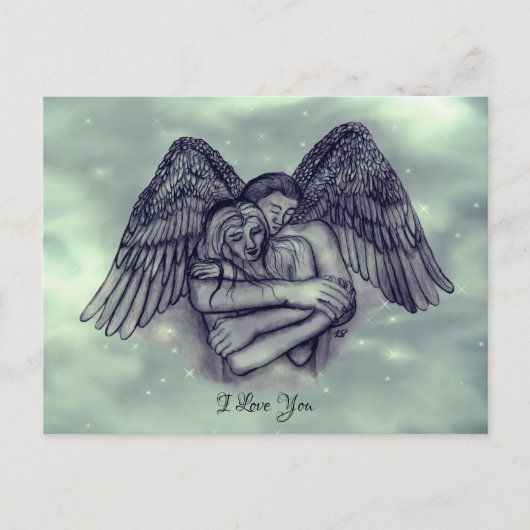 愛の天使エロス、私はあなたを愛 ポストカード (正面)
