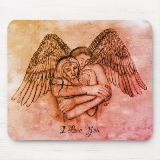 愛の天使エロス、私はあなたを愛 マウスパッド (正面)
