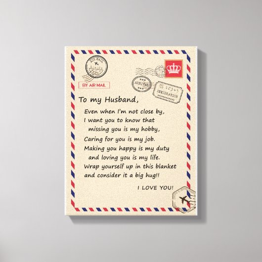 愛の夫 |愛する夫への手紙 キャンバスプリント (正面)