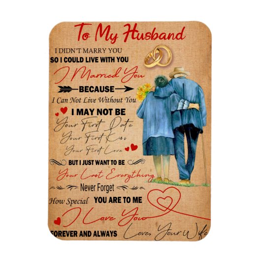 愛の夫 |愛する夫への手紙 マグネット (縦)