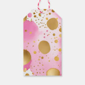 愛の女の子テディベア赤ちゃんシャワーの好意でシャワー ギフトタグ (裏面)