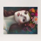 愛の女神フラワー素晴らしポートレート ジグソーパズル (横)