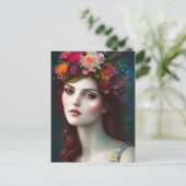 愛の女神フラワー素晴らしポートレート ポストカード (スタンド正面)