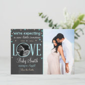 愛の妊娠発表Ultrasound Blue Boy 案内状 (スタンド正面)