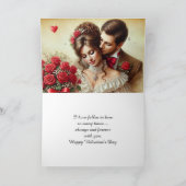 愛の妻バレンタインデー折り畳みホリデーカード シーズンカード (内部)