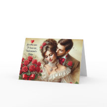 愛の妻バレンタインデー折り畳みホリデーカード