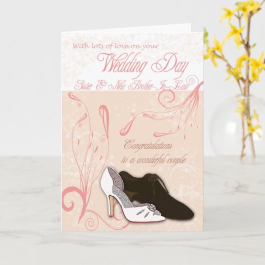 愛の姉妹の婚礼の日カード カード (黄色い花)