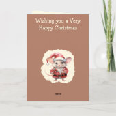 愛の姪のマウスの茶色のクリスマス シーズンカード (裏面)