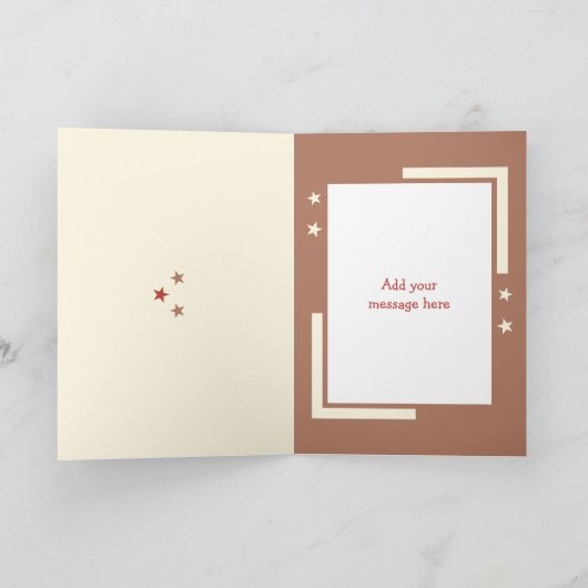 愛の姪のマウスの茶色のクリスマス シーズンカード (内部)