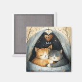 愛の子ネコの子どもたち図解入りの、写真付きのアート マグネット (正面/裏面)