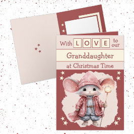 愛の孫娘マウスピンクのクリスマス シーズンカード