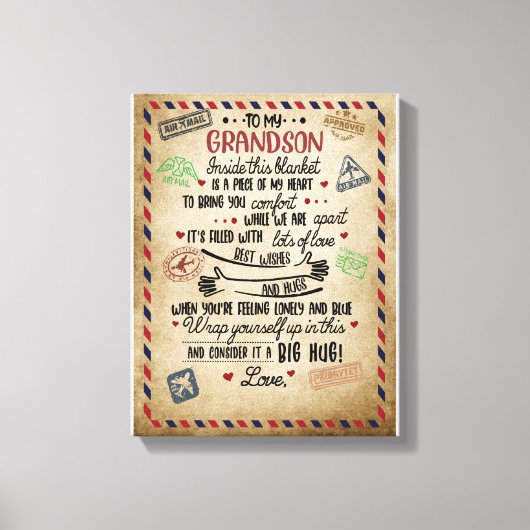 愛の孫 |おばあちゃんの孫への手紙 キャンバスプリント (正面)