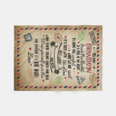 愛の孫 |おばあちゃんの孫への手紙 フリースブランケット (正面(横))