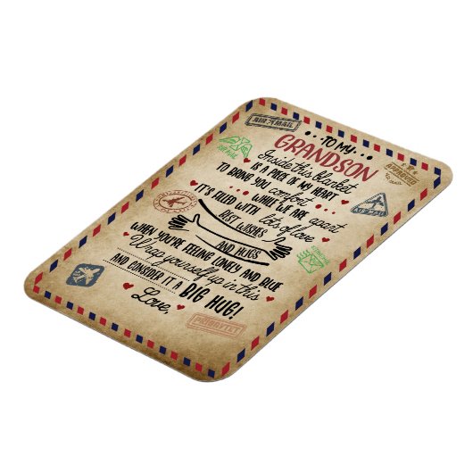 愛の孫 |おばあちゃんの孫への手紙 マグネット (左側)