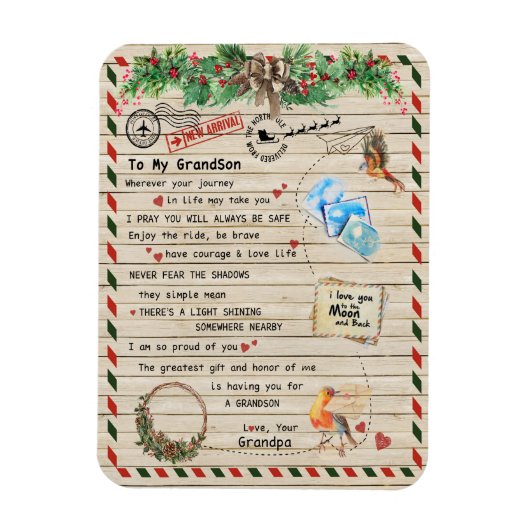 愛の孫|私の孫への手紙誇りを持ったI Of You マグネット (縦)