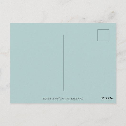 愛の守護天使、墓地での追悼アート RIP ポストカード (裏面)