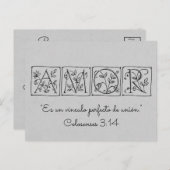 愛の完全な結合の結合～聖なる書物、 経典～日付を保存 案内ポストカード (正面/裏面)